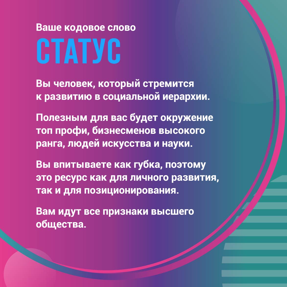 Карта Статус, описание